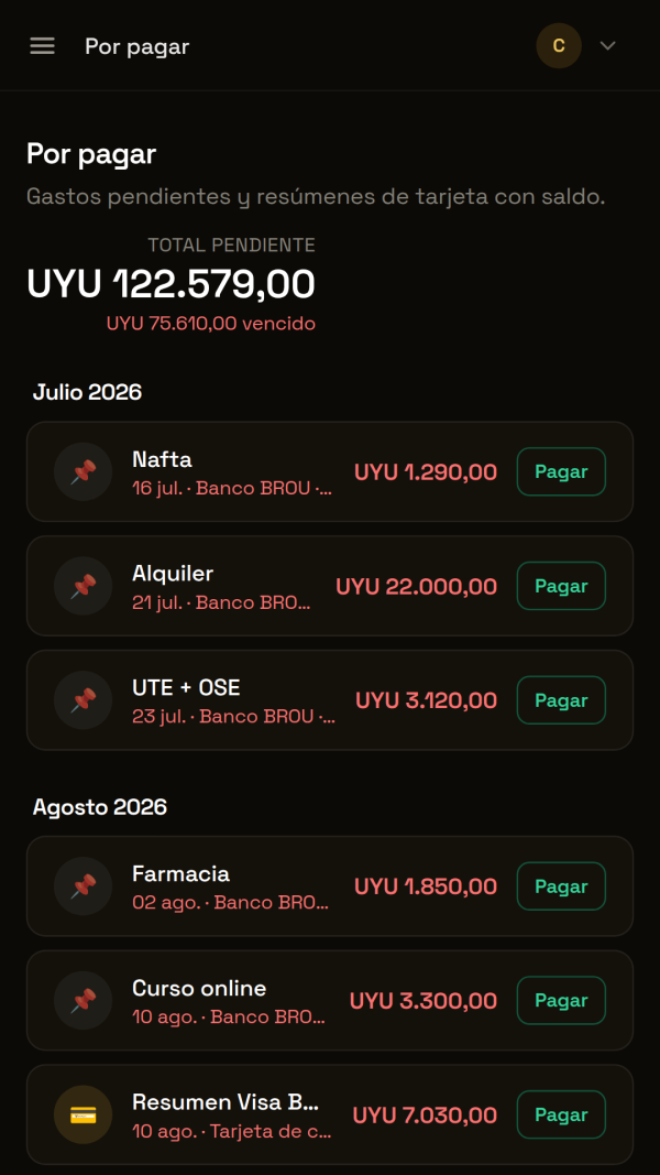 Lo que tenés que pagar: resúmenes de tarjeta y vencimientos